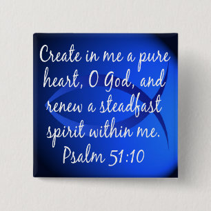 Psalm 51:10 2 inch square button