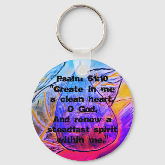 Psalm 51:10 - Bible Scripture - Renew me Keychain