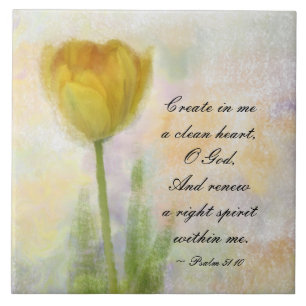 Psalm 51:10 Create in me a clean heart O God Tile