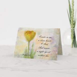 Psalm 51:10 Create in me a clean heart O God Tulip Card