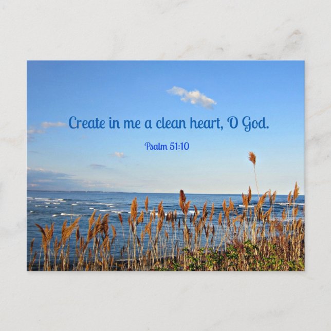 Psalm 51:10 Create in me a clean heart.... Postcard (Front)