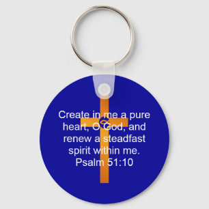 Psalm 51:10 keychain