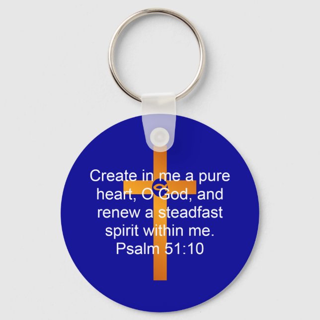 Psalm 51:10 keychain (Front)