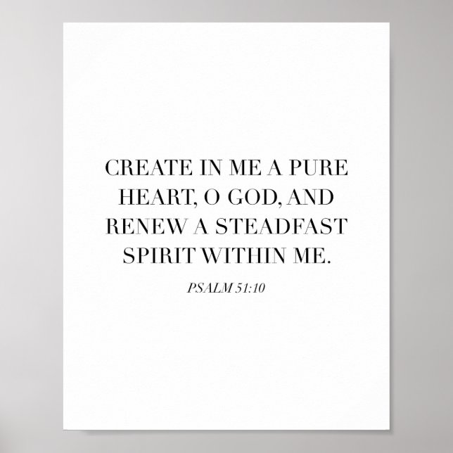 Psalm 51:10 poster (Front)