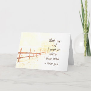 Psalm 51:7 I shall be whiter than snow Bible Verse Card