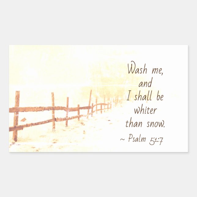 Psalm 51:7 Wash me and I shall be whiter than snow Sticker (Front)
