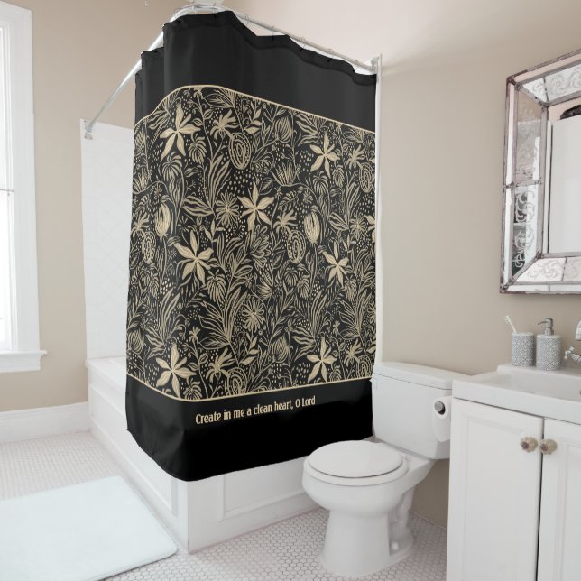 Psalm 51 Customizable Pale Gold Floral Black (In Situ)