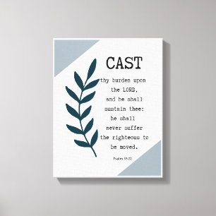 Psalm 55:22 Christian Wrapped Canvas Wall Decor