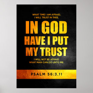 Psalm 56:3,11 Bible Verse Poster