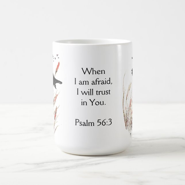 Psalm 56:3 Bible Scripture Trust in You Blackbirds Coffee Mug (Center)
