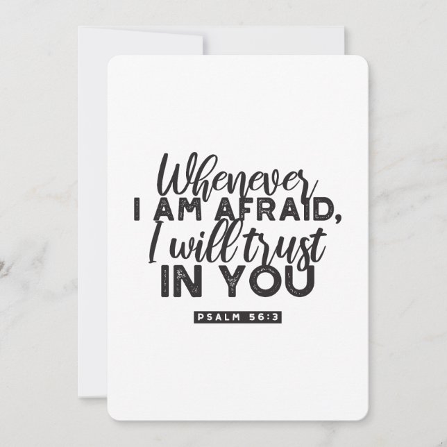 Psalm 56:3 Bible Verse Art "I Will Trust in You" Holiday Card (Front)