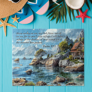 Psalm 57:1 Puzzle   Coastal Retreat with Scripture