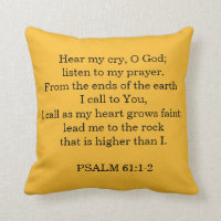 PSALM 61:1-2 Verses Throw Pillow