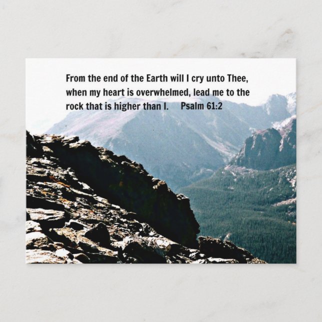 Psalm 61:2 From the end of the Earth... Postcard (Front)