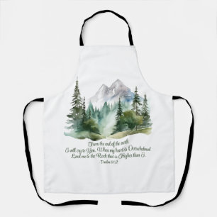Psalm 61:2 Lead me to the Rock Scripture Mountain Apron