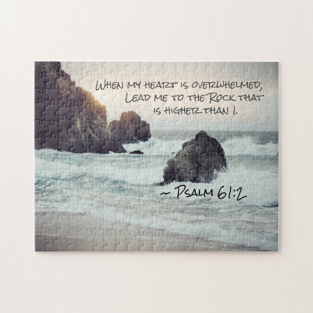 Psalm 61:2 Lead me to the Rock that is Higher Jigsaw Puzzle (Horizontal)