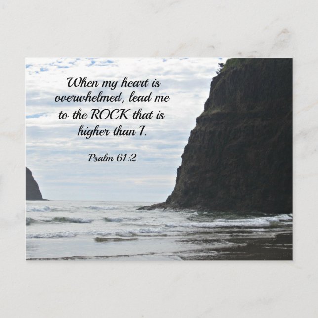 Psalm 61:2 When my heart is overwhelmed... Postcard (Front)
