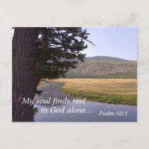 Psalm 62:1 My soul finds rest in God alone Postcard