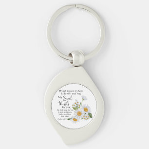 Psalm 63:1 Bible Scripture Chamomile Flowers Keychain