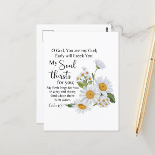 Psalm 63:1 Bible Scripture Chamomile Flowers Postcard
