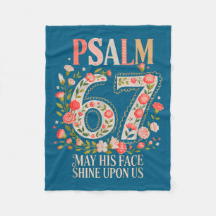 Psalm 67 May His Face Faith Design Fleece Blanket