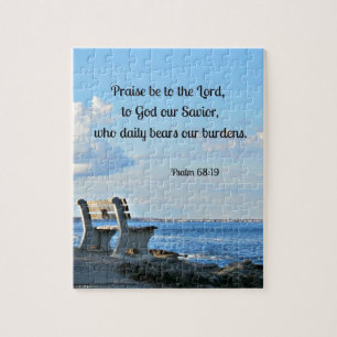 Psalm 68:19 Praise be to the Lord, to God .... Jigsaw Puzzle