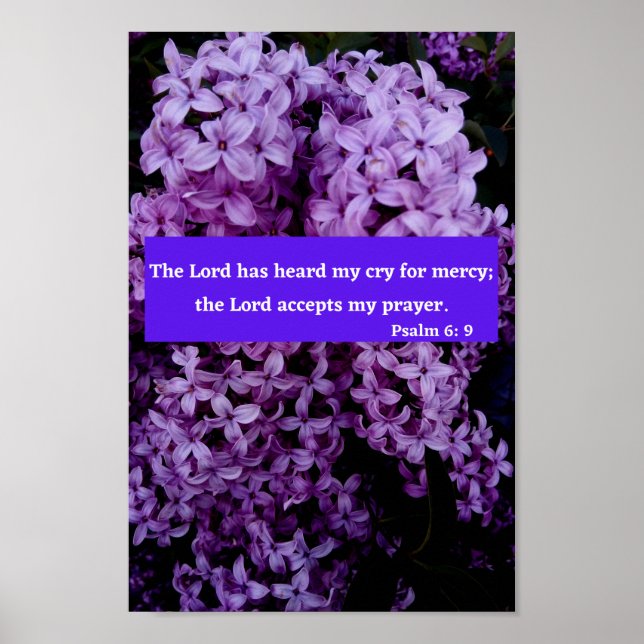 Psalm 6 Floral Bible Verse Poster (Front)