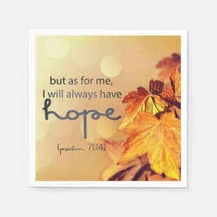 Psalm 71:14 I will always have HOPE Maple Leaves  Napkin