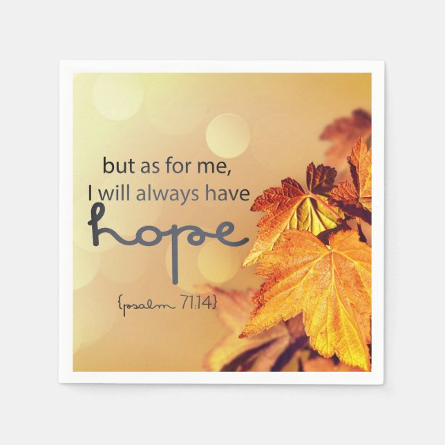 Psalm 71:14 I will always have HOPE Maple Leaves  Napkin (Front)