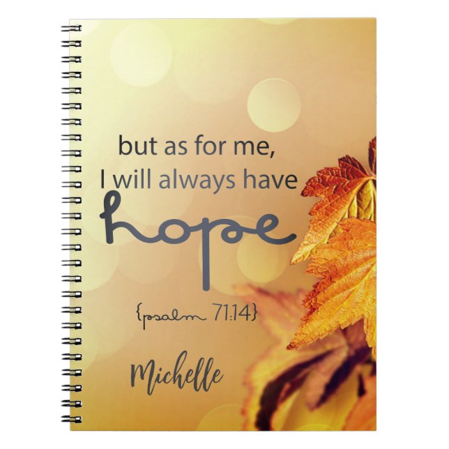 Psalm 71:14 I will always have HOPE Personalized Notebook (Front)