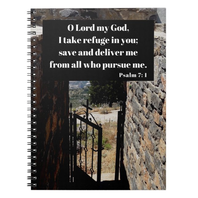 Psalm 7 Comforting Bible Verse Notebook (Front)