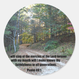Psalm 89:1 classic round sticker