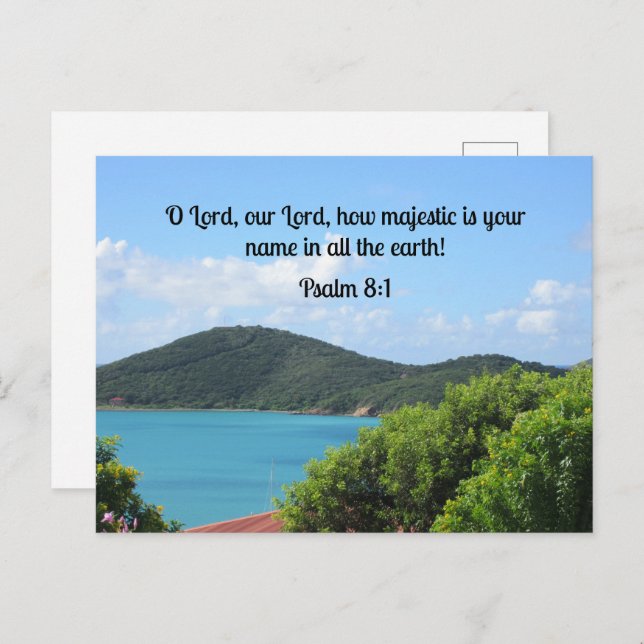 Psalm 8:1 O Lord, our Lord, how majestic is  Postcard (Front/Back)