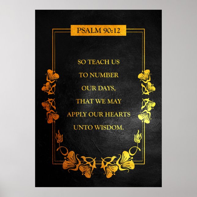 Psalm 90:12 Bible Verse Poster (Front)