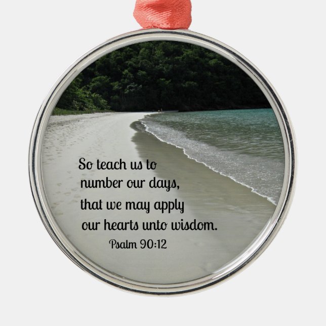 Psalm 90:12 metal ornament (Front)
