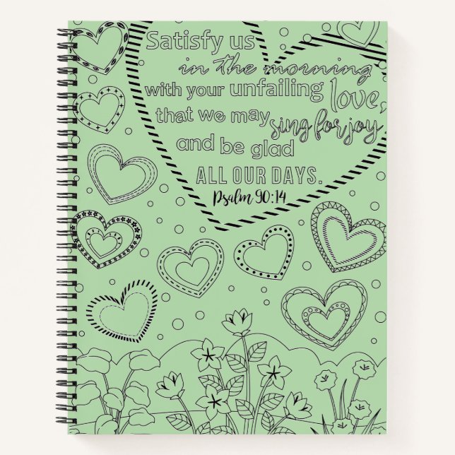 Psalm 90:14 Christian | With Your Unfailing Love Notebook (Front)