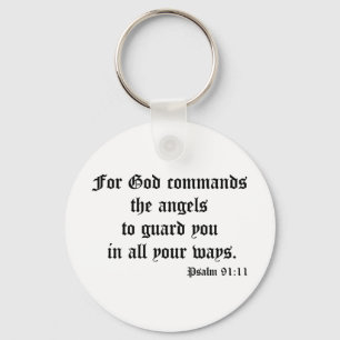 Psalm 91:11 keychain