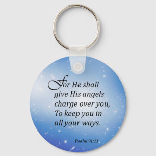 Psalm 91:11 keychain