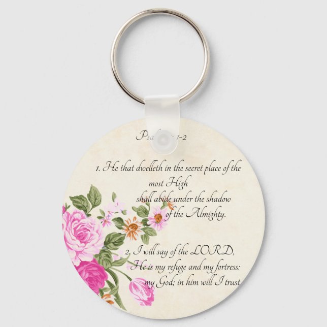 Psalm 91:1-2   keychain (Front)
