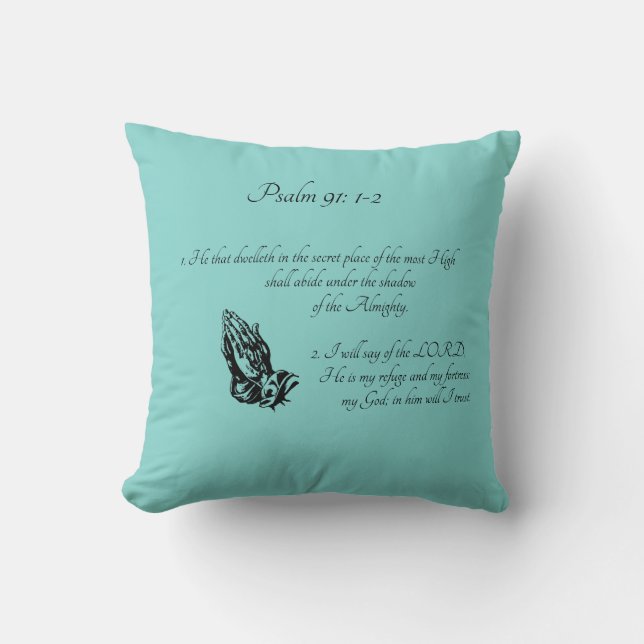 Psalm 91:1-2    throw pillow (Front)