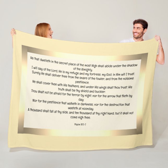 Psalm 91:1-7 fleece blanket (In Situ)