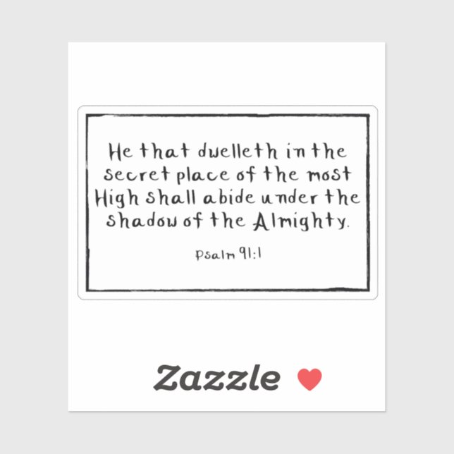 Psalm 91:1 Rectangle Custom-Cut Vinyl Stickers (Sheet)