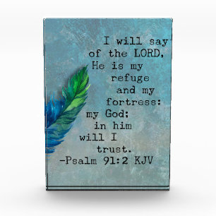 Psalm 91:2 Bible Verse Photo Block