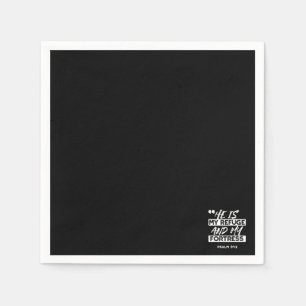 Psalm 91:2 – My Refuge and My Fortress Christian Napkin