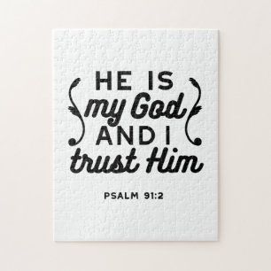 Psalm 91:2 – Trust in God Christian Bible Verse Jigsaw Puzzle