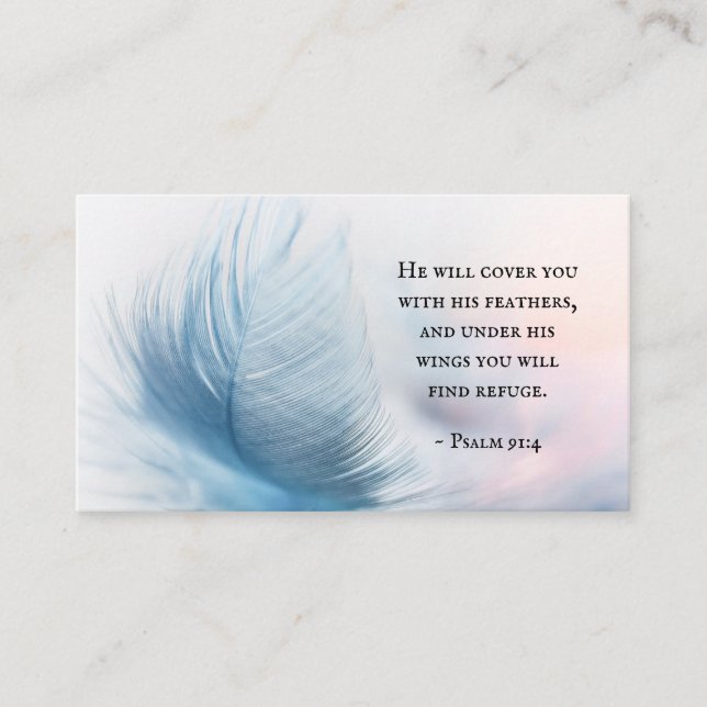 Psalm 91:4 He will cover you with His Feathers Business Card (Front)