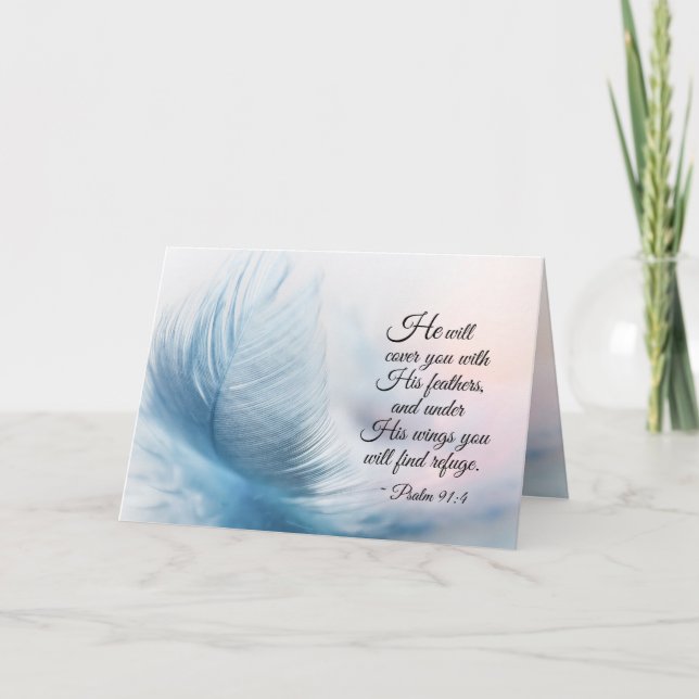 Psalm 91:4 He will cover you with His Feathers Card (Front)