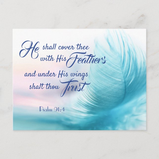 Psalm 91:4 King James Version Postcard (Front)