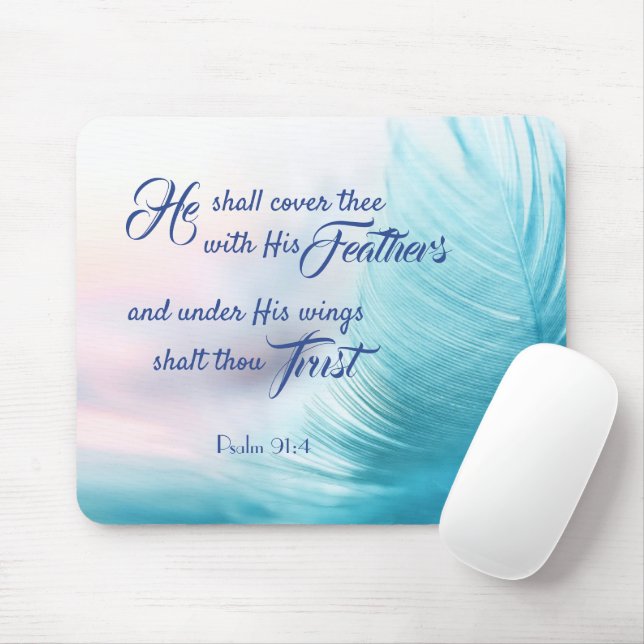 Psalm 91:4 Mouse Pad - King James Version (With Mouse)