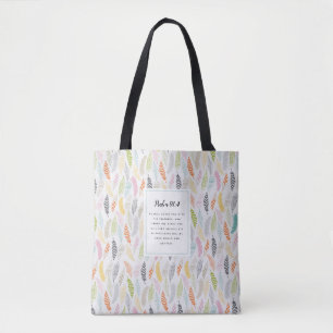 Psalm 91:4 Scripture Tote Bag